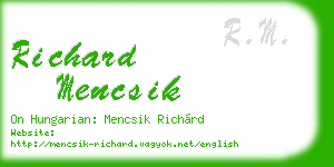 richard mencsik business card